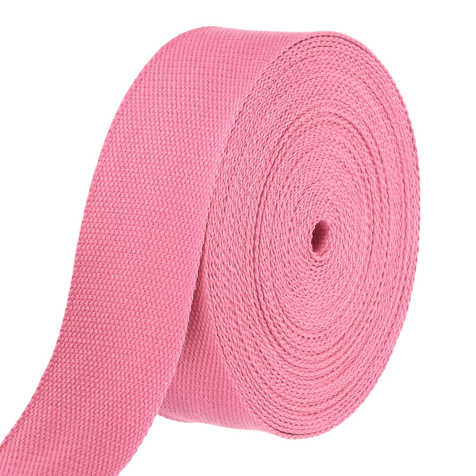 sourcing map Cotton Webbing 50mm x 10m (W x L) Polyester Cotton Weave Webbing Strap Twill Tape Ribbon for Art and Crafts Webbing Tote Bag Handles Cloth Belt Making Outdoor Supplies, Pink