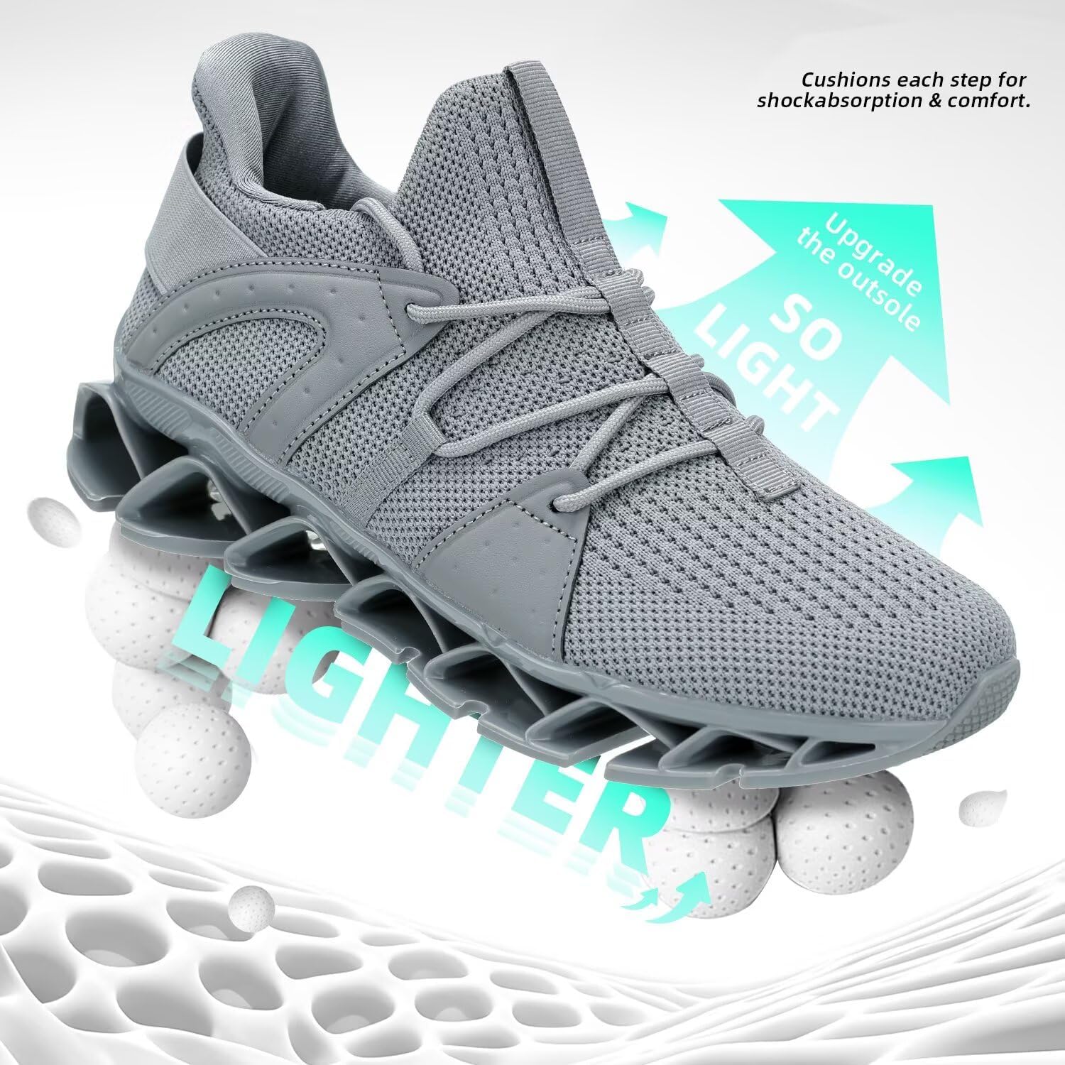 Mens Walking Blade Shoes Slip on Fashion Running Tennis Sneakers Non Slip Breathable Mesh Casual Sport