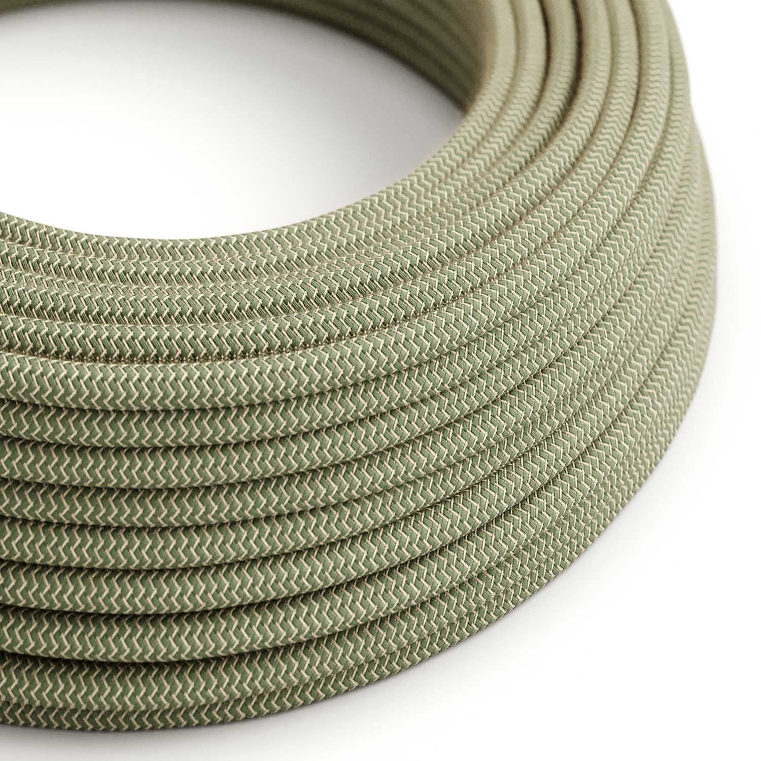 Creative Cables Textilkabel Rund - Zick-Zack Muster, Antikrosa, 5m, 3x0.75 Mm²