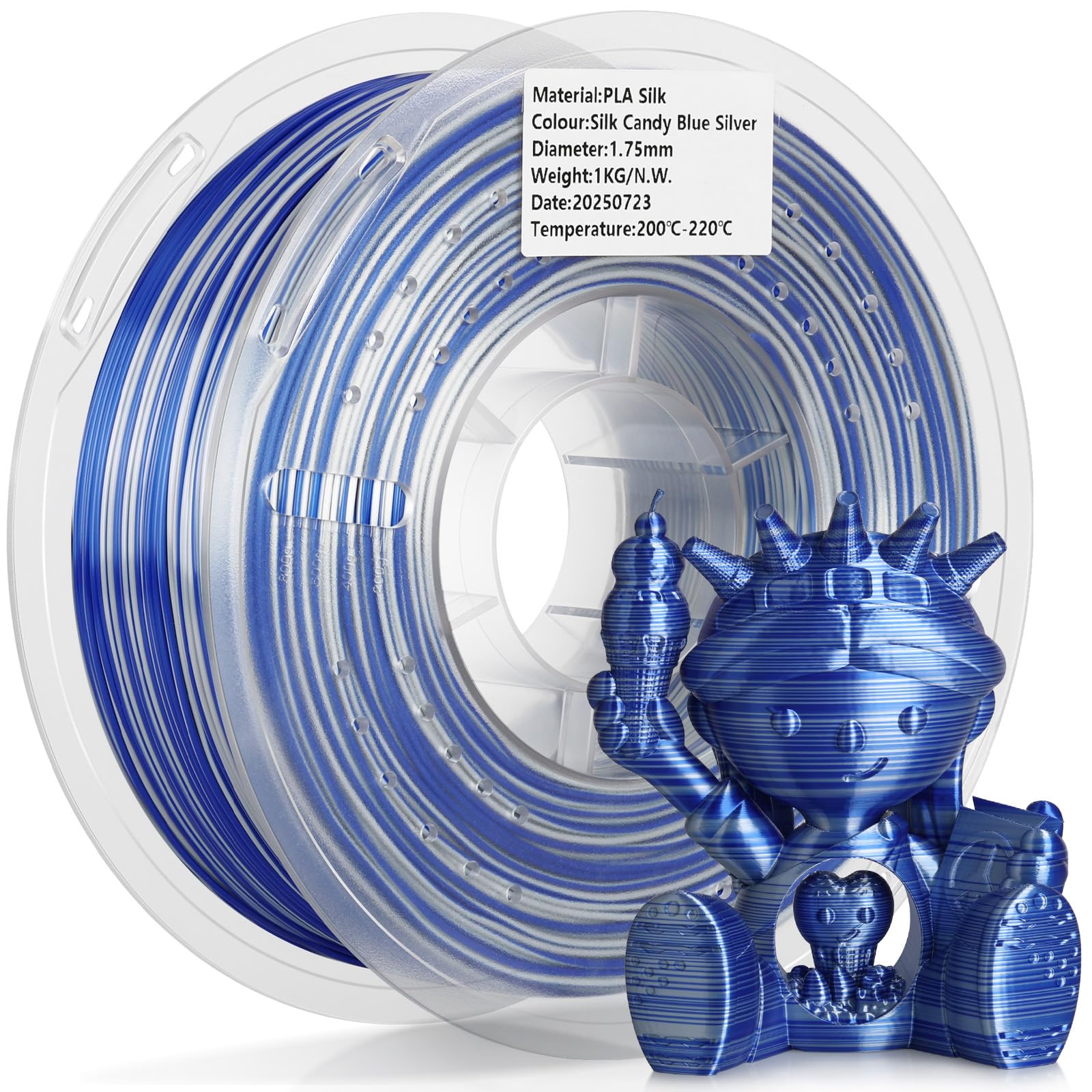 LANDU Silk PLA Filament 1.75mm 3D Printer Multicolor Filament Gradient Color Changing Filament 1kg (2.2lbs) Dimensional Accuracy +/- 0.07 mm Silk Candy