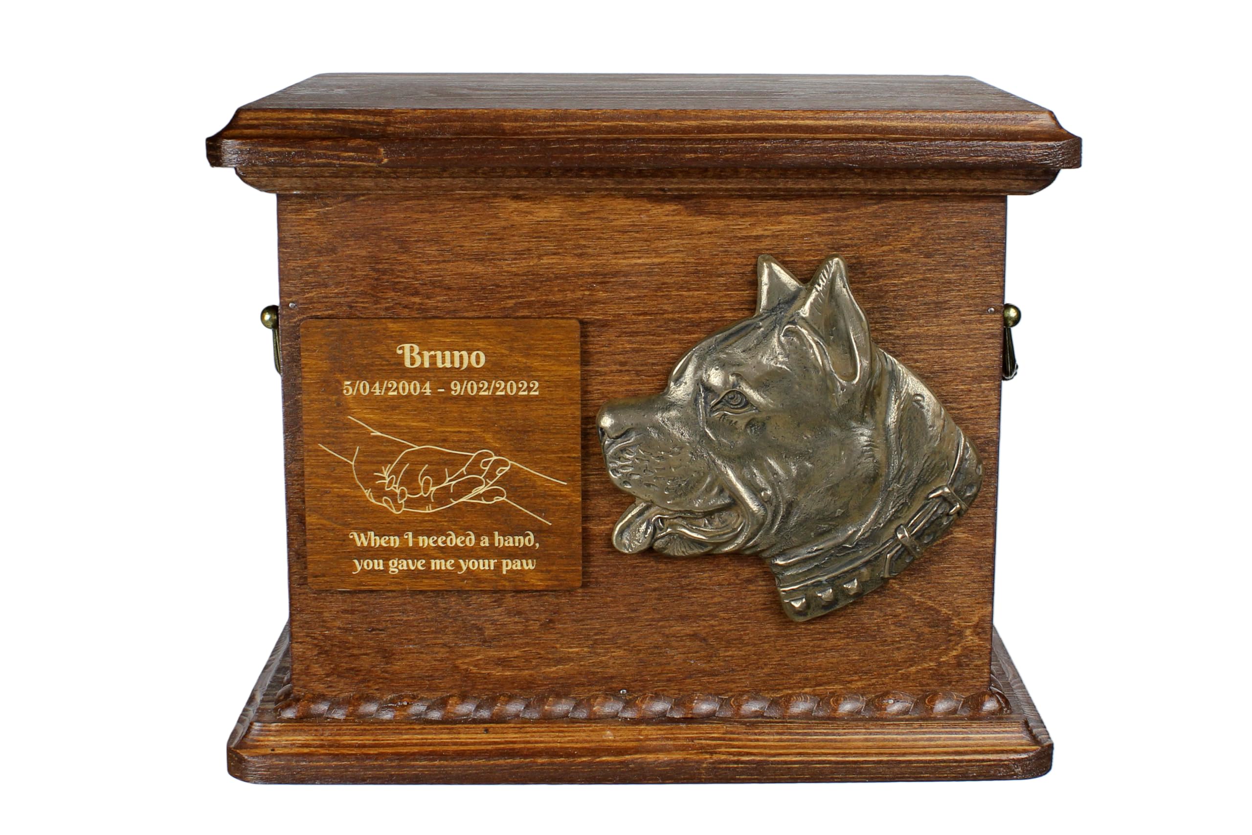 Buste en bronze de chien American Staffordshire mémorial personnalisé pour maison