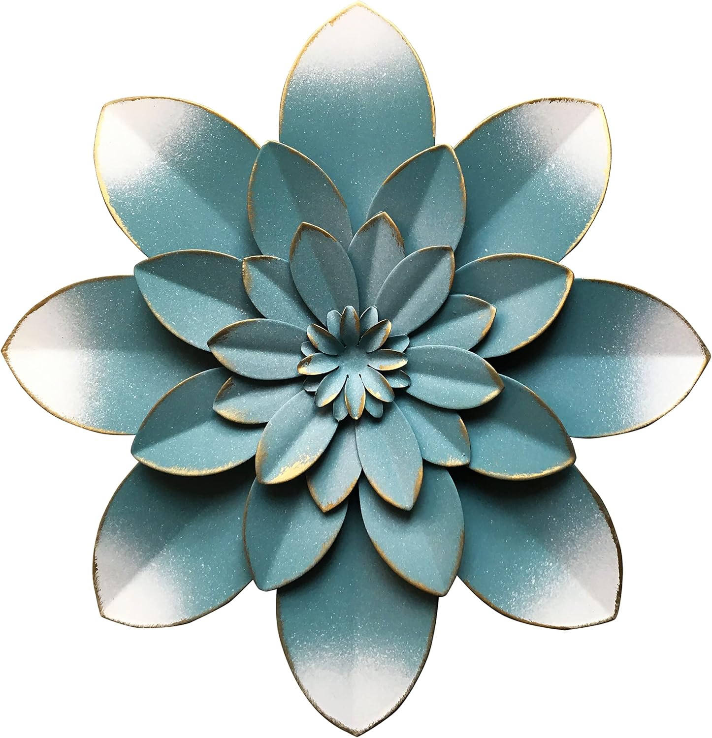 Picfarce Blue Metal Flower Wall Art Decor, 9.5“ Rustic