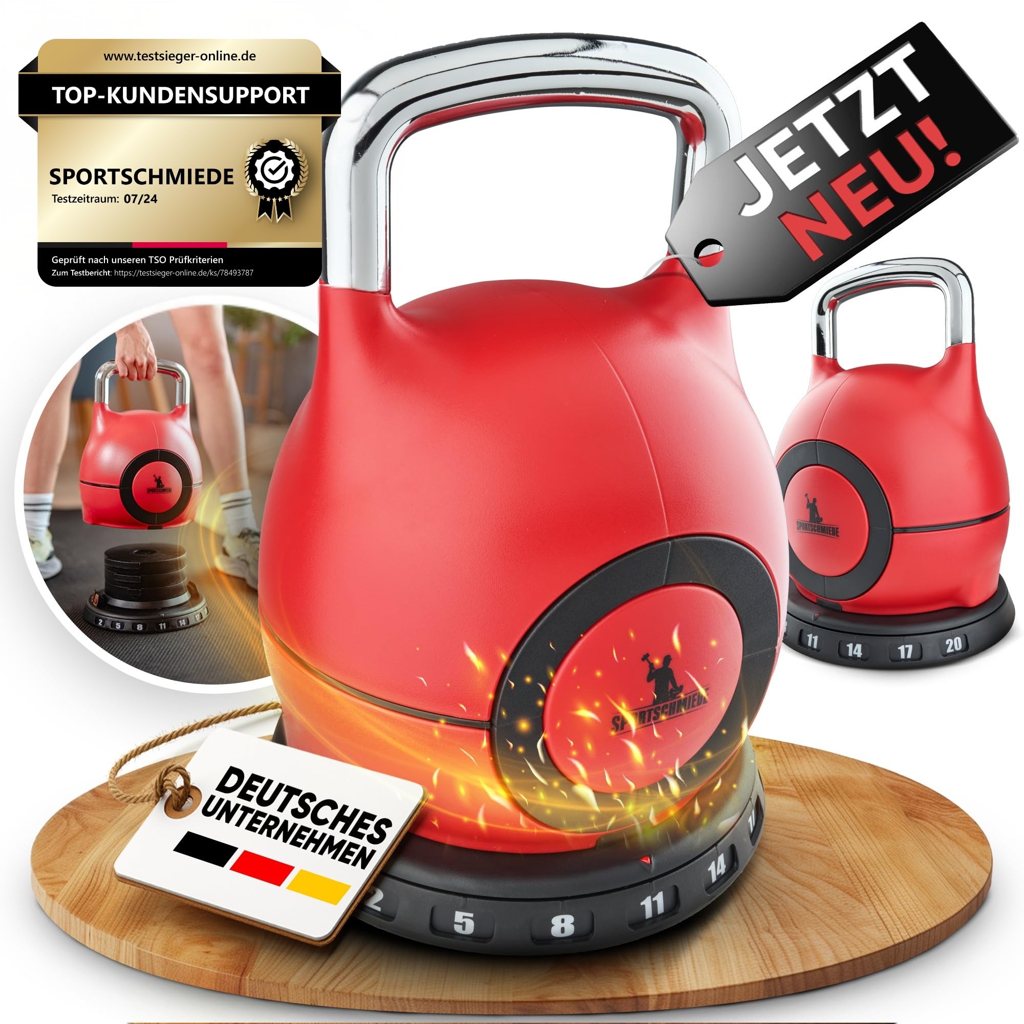 SPORTSCHMIEDE Verstellbare Kettlebell 2–20 kg