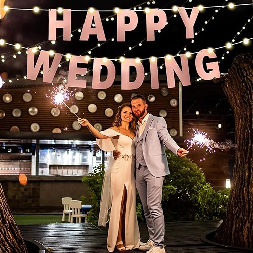 Miniatura 5 de TaoBary Kit de 112 pancartas personalizables con purpurina, incluye 107 letras y números, 3 cuerdas para fiesta de cumpleaños, baby shower (oro rosa