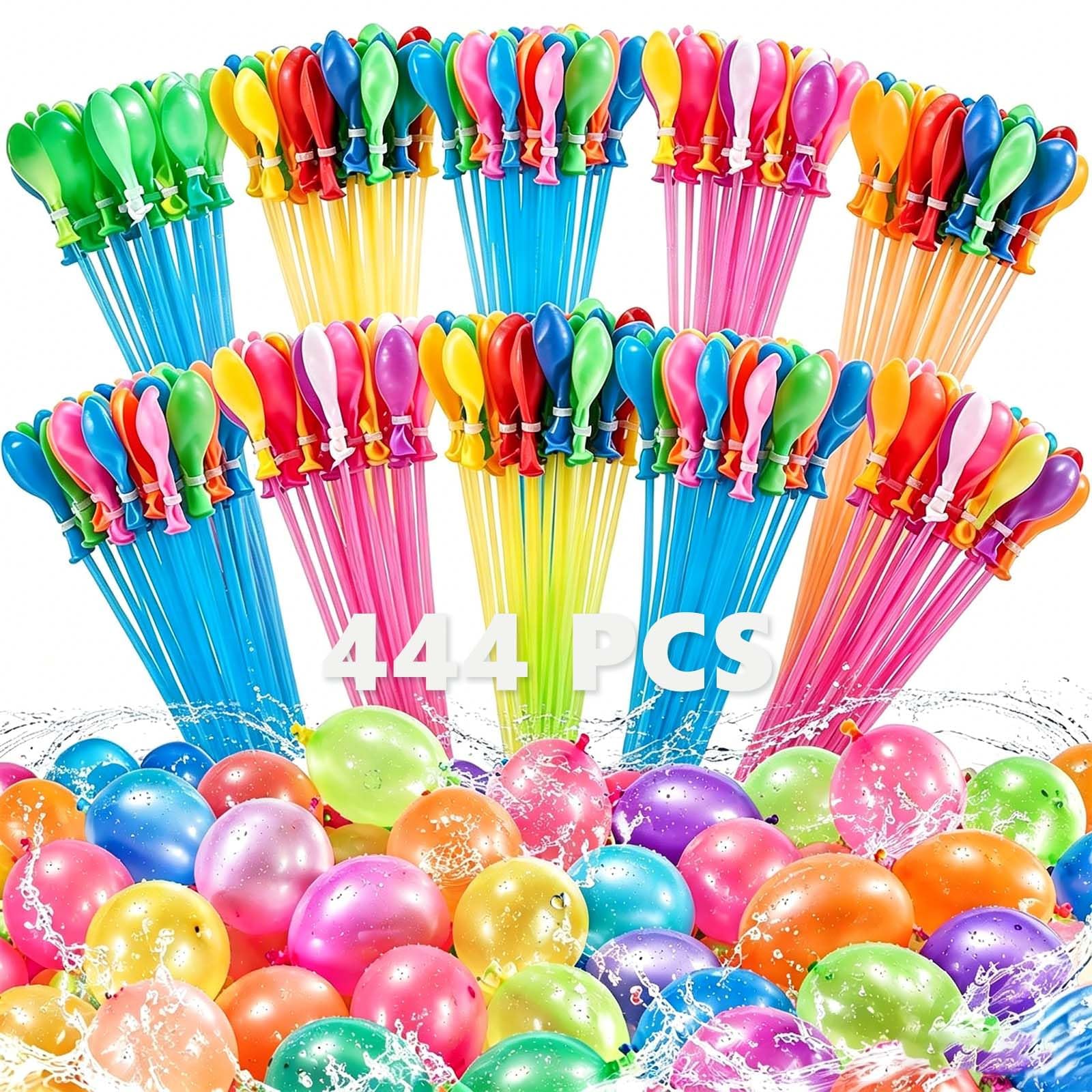 Betensh Self-Closing Water Bombs, 444 Pieces, 60 Seconds Quick Filler Water Bomb Set, Water Balloons, Self-Closing, Suitable for Summer Parties