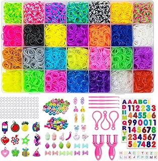 Mudo nest Loom Bands 11860+ Loom Band Kit, 11000 Loom Bands Refill and DIY Loom Bands Starter Kit Accessories in 28 Unique Colors Loom Rubber Bands Bracelet Kit for Kids Gifts Christmas Birthday