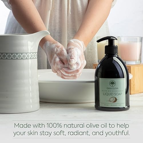 Miniatura 5 de Jabón líquido de manos de aceite de oliva, jabón líquido hidratante de lujo para baño y cocina, ingredientes naturales para manos secas y agrietadas