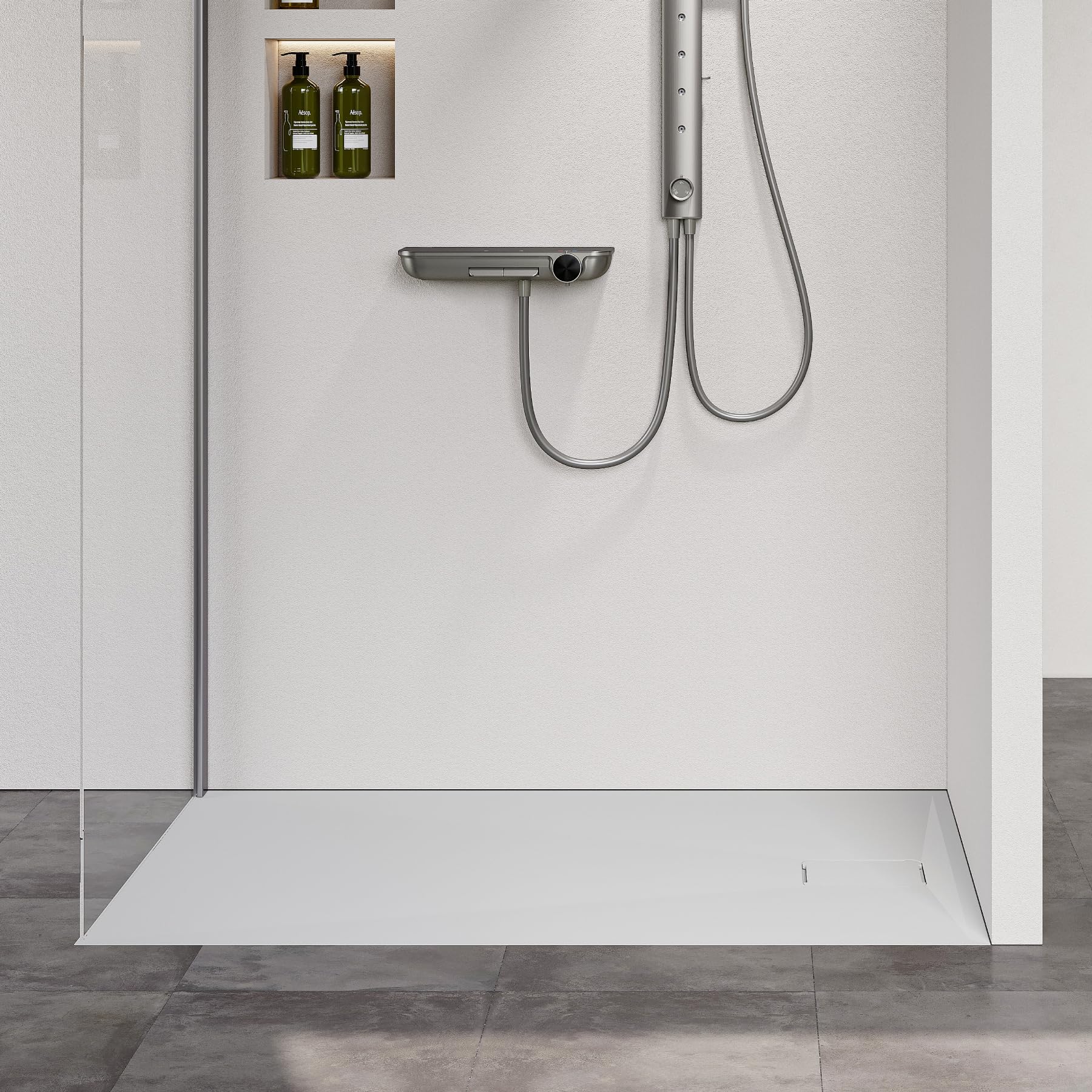 HOROW Plato de ducha acrílico, 120 x 80 x 4 cm, blanco, rectangular, plano, superficie antideslizante, fácil de limpiar con DIN con desagüe, resistente, para baño y ducha