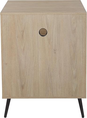 Miniatura 6 de OSP Home Furnishings Consola de soporte para tocadiscos retro con almacenamiento de álbumes, acabado de aliso noruego