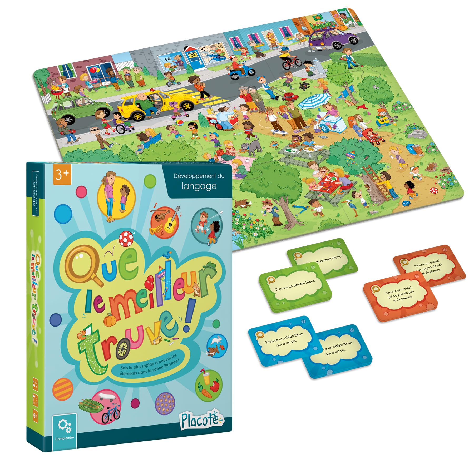 Placote – Que Le Meilleur Trouve! – Jeu éducatif – Jeu de Cherche et Trouve pour Les Enfants de 3 à 7 Ans