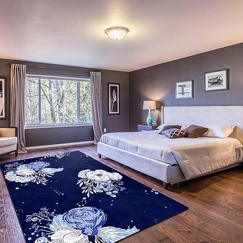 Miniatura 10 de Alfombra decorativa para sala de estar, con textura de mármol blanco y negro, 3 x 4 pies, alfombra de lujo ligera con rayas doradas, esponjosa,