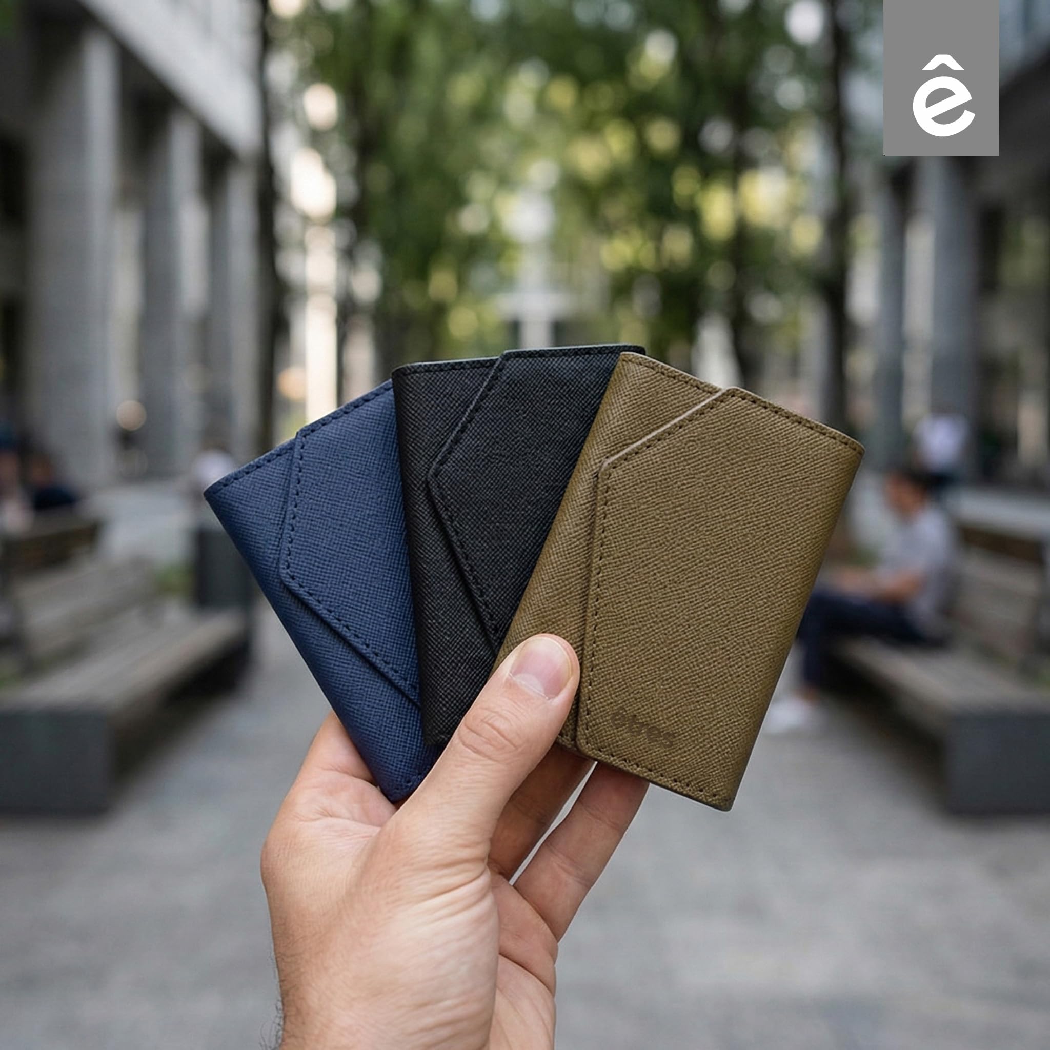 TECHMADE ETRES Portafoglio Magnetico ICON Easy - Compatibile con iPhone 17/16/15/14/13/12 - Protezione RFID, in PU Leather - 6 Carte + Tasca Contanti - Compatto, Unisex, Antiscivolo (Saffiano Black)