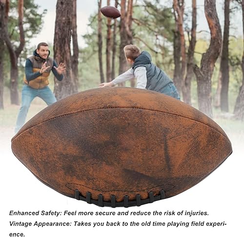 Miniatura 3 de Fútbol de entrenamiento tamaño 9 PU agarre cómodo diseño vintage pelota deportiva con elasticidad mejorada, balones de fútbol de cuero compuesto