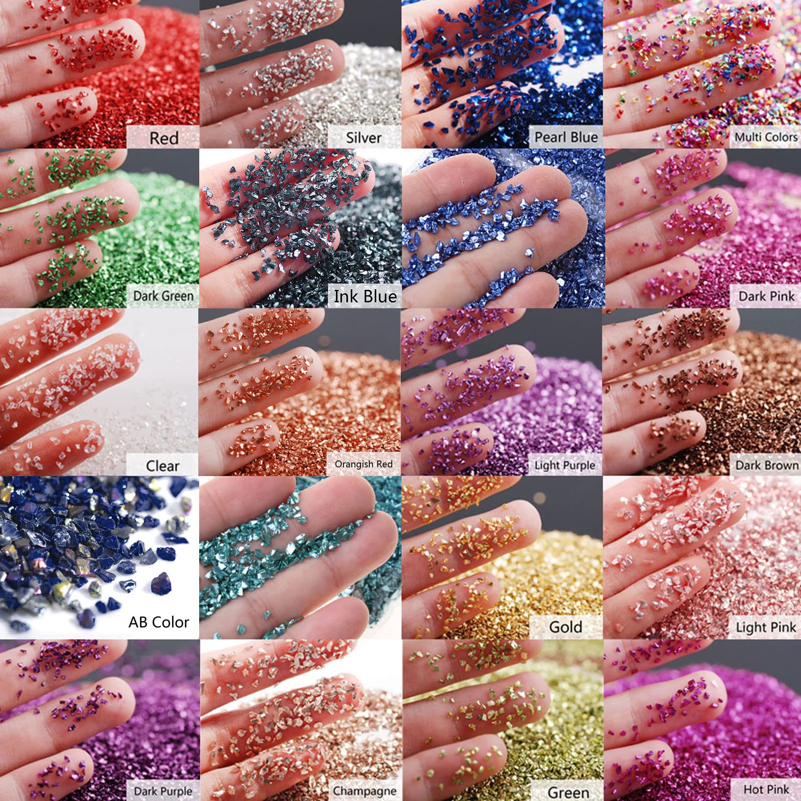 Oushengsi 50G Decorative Crystals Broken Stones Bulk Resin Fillers For DIY UV Resin Epoxy Resin Jewelry Mold Fillings Art Crafts Hot Pink Crystals