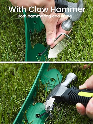 Miniatura 3 de GROWNEER Borde de paisaje de 4 pulgadas de alto, 33 pies sin excavación, borde de jardín de goma con 30 grapas de jardín, 1 borde de martillo para