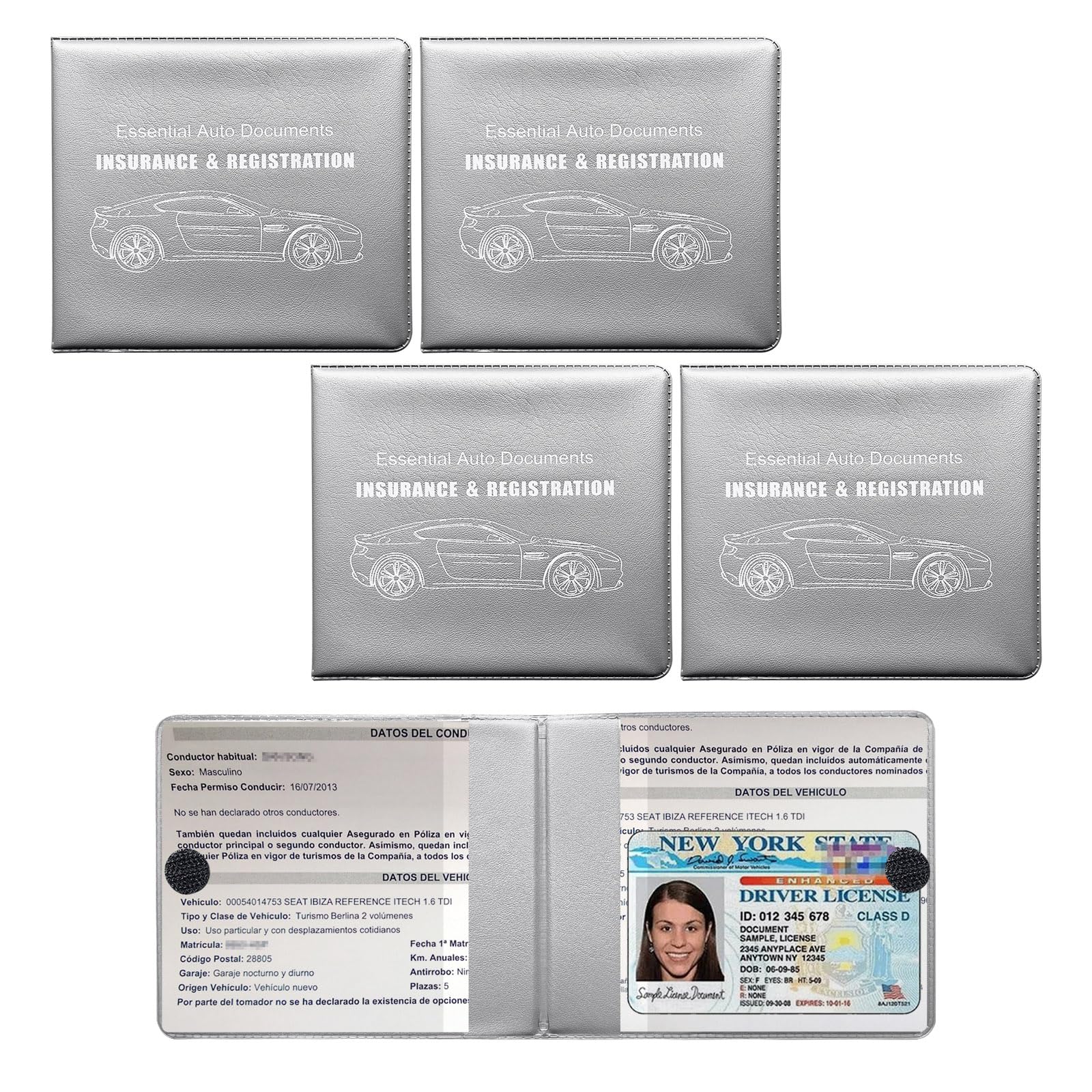 Snapklik.com : Suvnie 4 PCS Car Registration And Insurance Holder ...