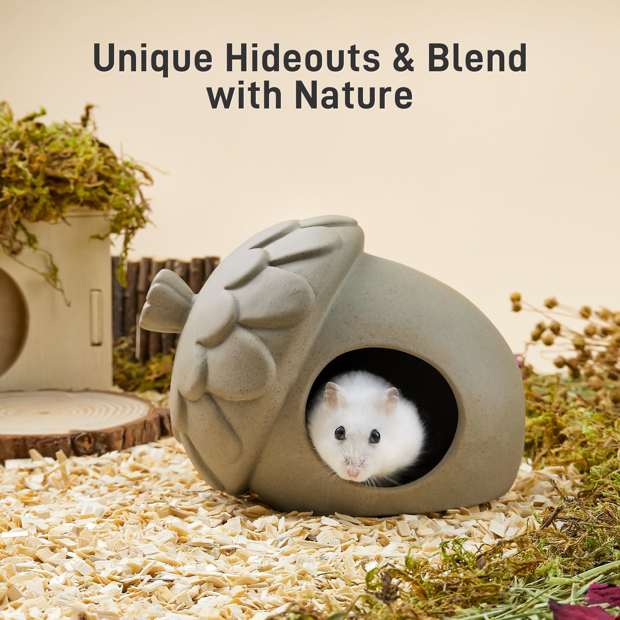 Casetta Per Criceti A Forma Di Fungo In Ceramica BUCATSTATE - Rifugio Fresco Per Animali Piccoli