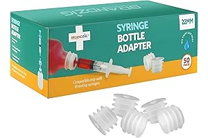 Medicine Bottle & Syringe Adapter - 50 Pack - For Oral Dispensers