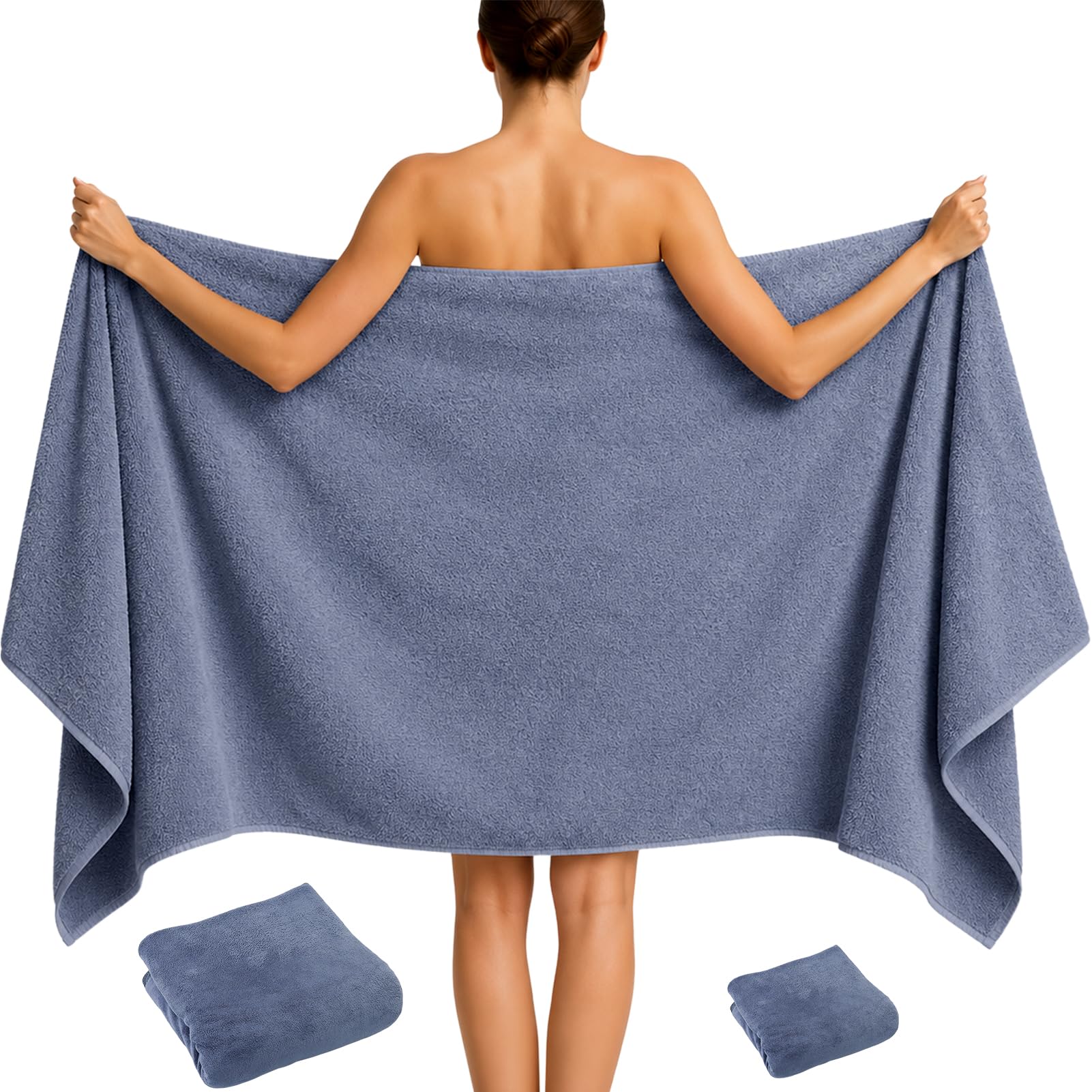 Toalla de baño XXL para secarte por completo con la delicadeza del algodón natural gris antracita