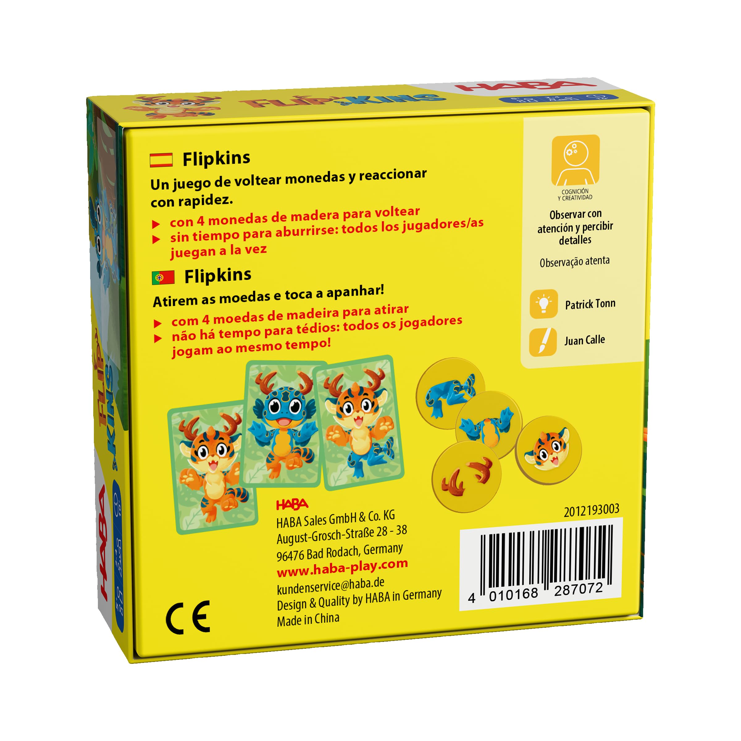 HABA 2012193003 - Flipkins, Juego Infantil de Mesa de observación y reacción. Más 5 años