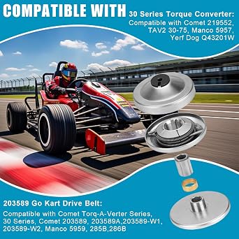 30 Series Torque Converter Clutch, Go Kart Clutch 3/4 Bore with 203589 Go Cart Drive Belt for Compatible with Comet 219552 TAV2 30-75 Manco 5957