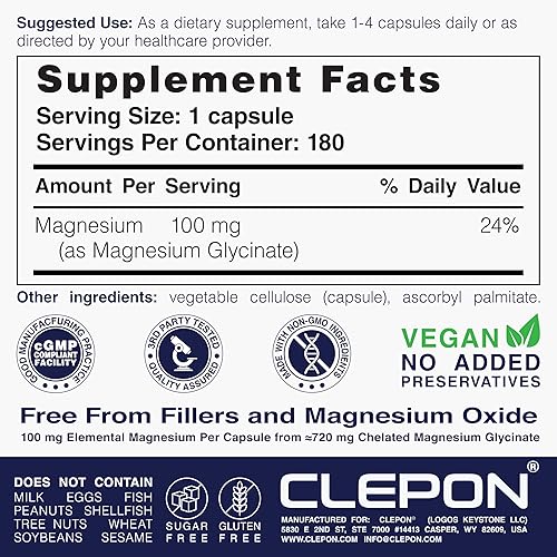 Miniatura 4 de Glicinato de magnesio, quelado, altamente absorbente y suave para el estómago, suplemento para la salud del corazón y los huesos, sueño reparador