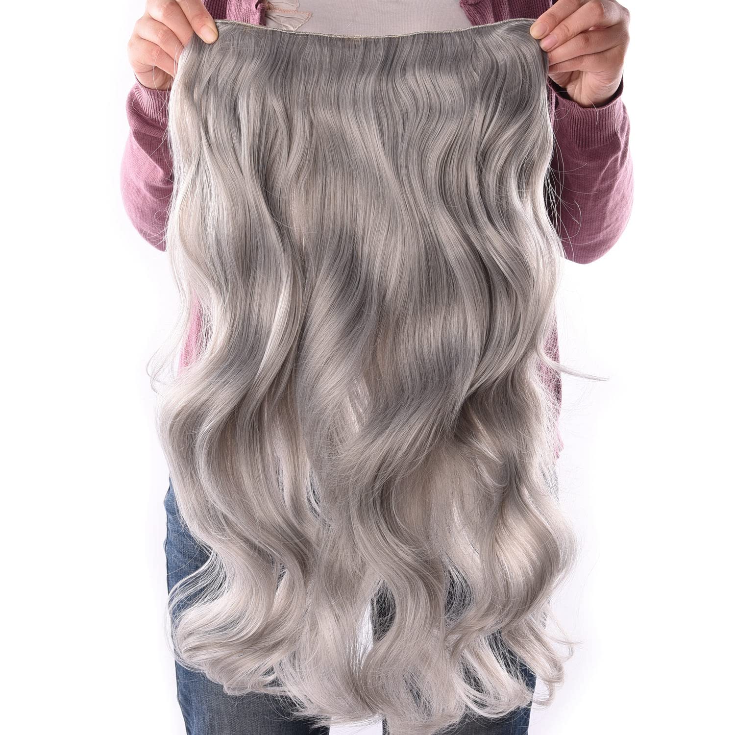 Extension de cheveux synthétiques bouclés ondulés à clipser 61cm - 6