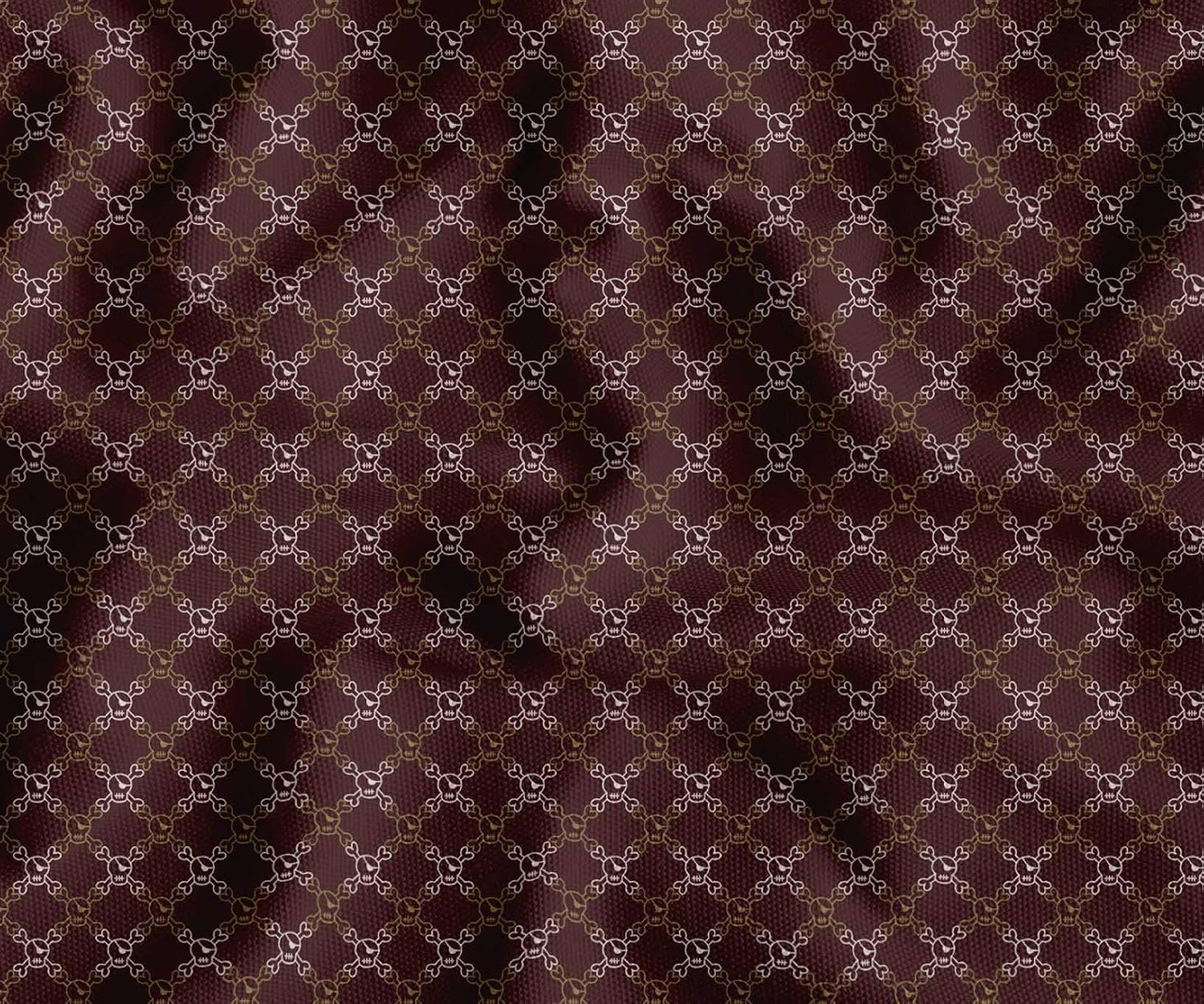Soimoi Cotton Canvas Fabric - Skull Print, Chocolate Brown | 42" Wide | Sold by The Yard | Medium Weight Upholstery Fabric for Home Décor, Bags & DIY Projects