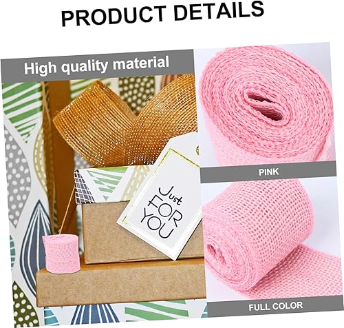 Miniatura 7 de TEHAUX Rollo de arpillera de yute de 2.4 in de ancho, decoraciones de 6.6 ft de longitud, estilo ancestral de Navidad