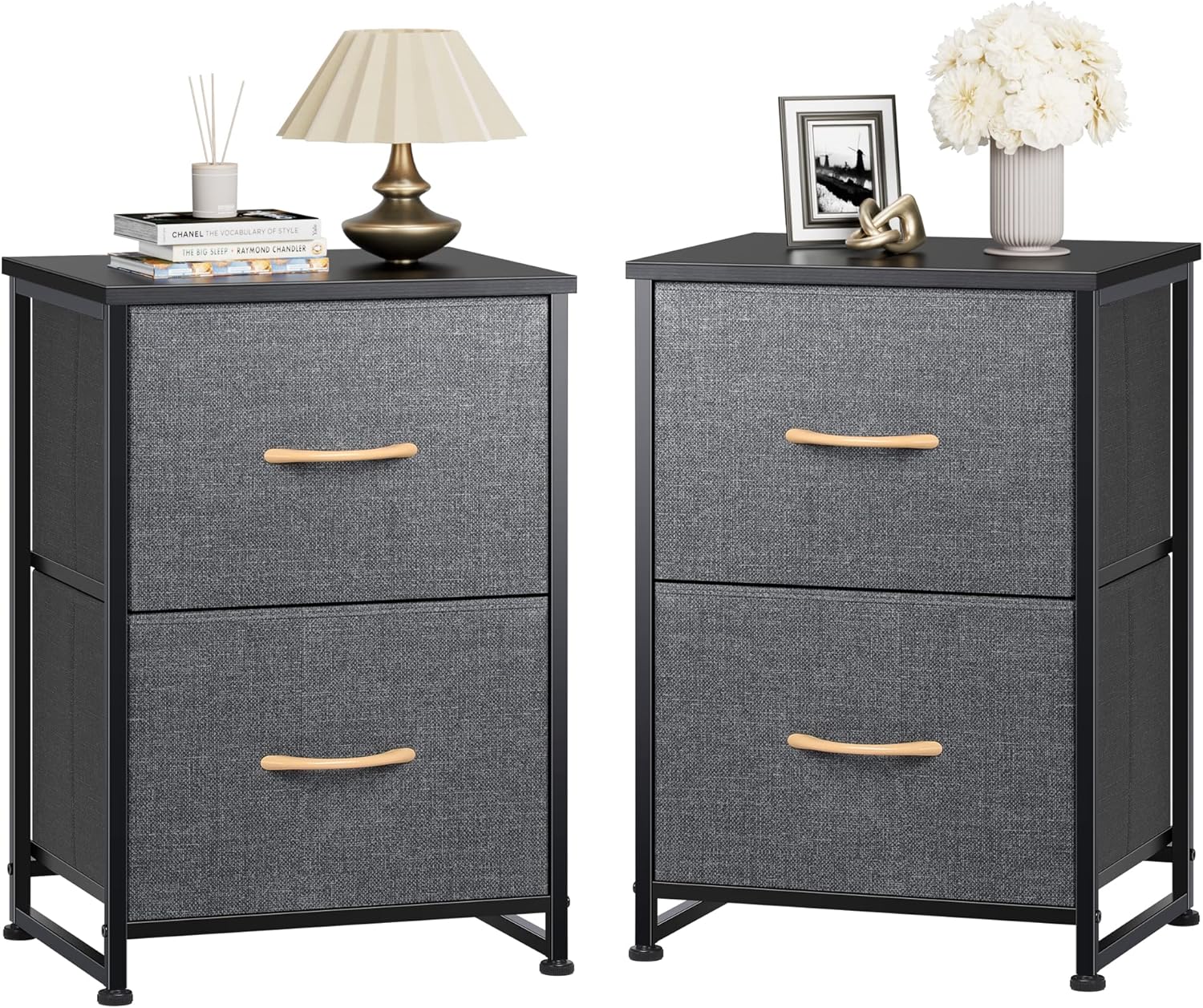 Nicehill Nightstand, Nightstand for Bedroom with Drawers, Small Dresser with Drawers, Bedside Table Bedside Furniture, Night Stand End Table with Storage Drawers for Bedroom, Dark Grey : Home & Kitchen