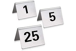 New Star Foodservice 27617 Stainless Steel Metallic Table Numbers 1-25