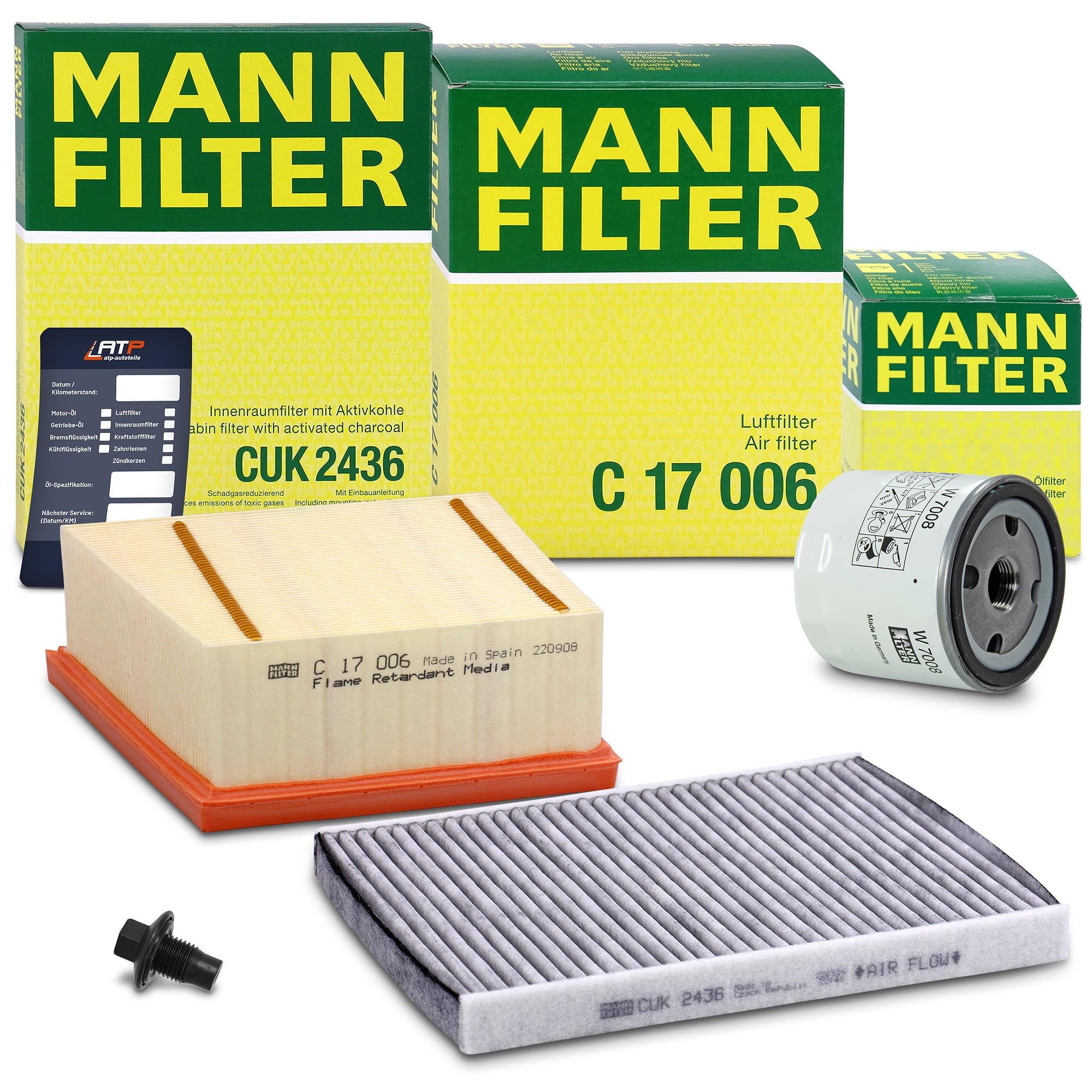 MANN-FILTER Inspektionspaket Filterset 1x Ölfilter, 1x Luftfilter, 1x