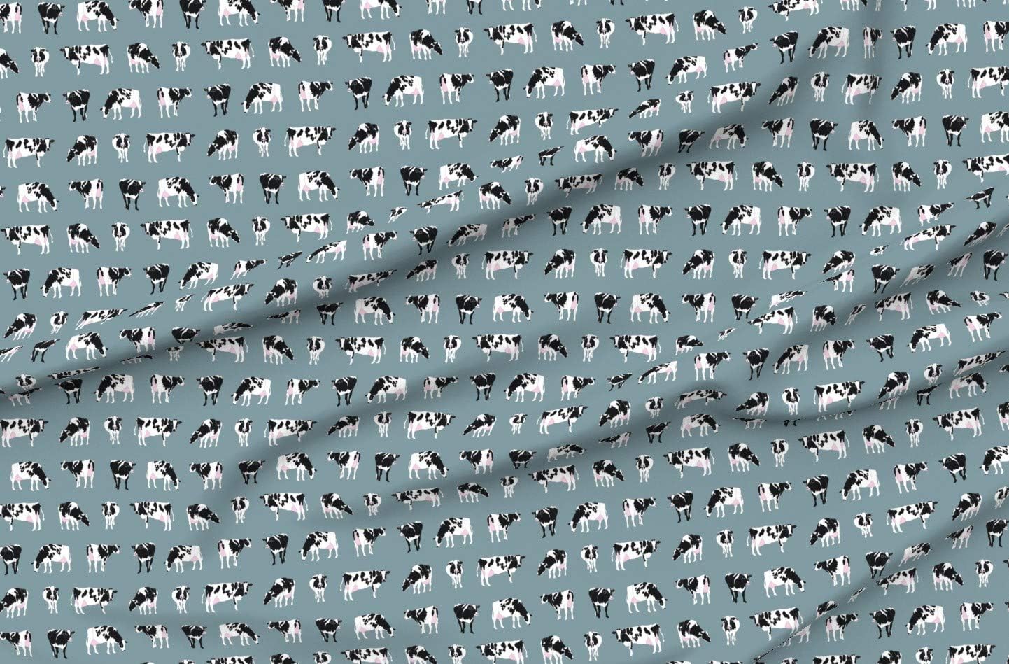 Spoonflower Fabric - Dairy Cows Farming Farm Cow Nursery Gender Neutral Printed on Upholstery Velvet Fabric Fat Quarter - Upholstery Home Decor Bottomweight Apparel