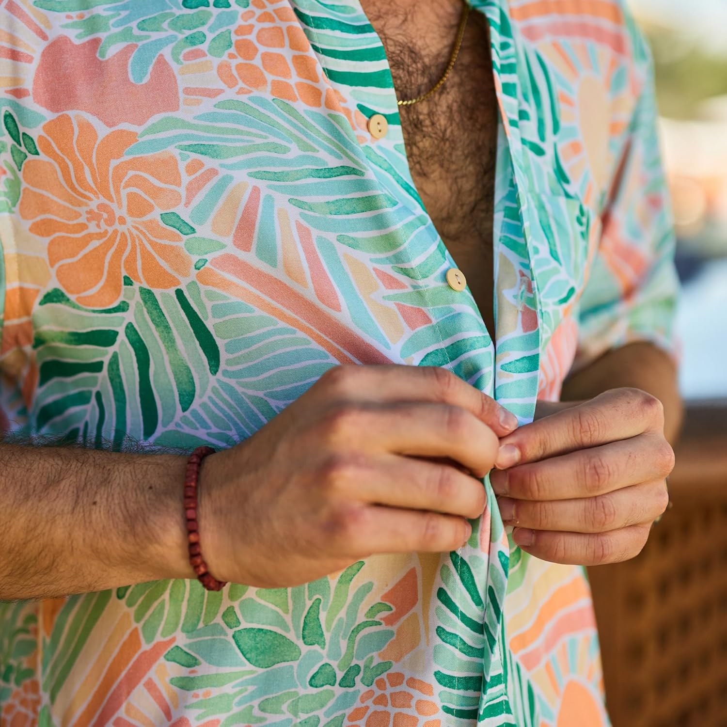 Kenny Flowers Men's Short Sleeve Button-Down Shirt, Printed Modern Hawaiian Shirt, Soft Rayon, Regular and Relaxed Fit - Image 8