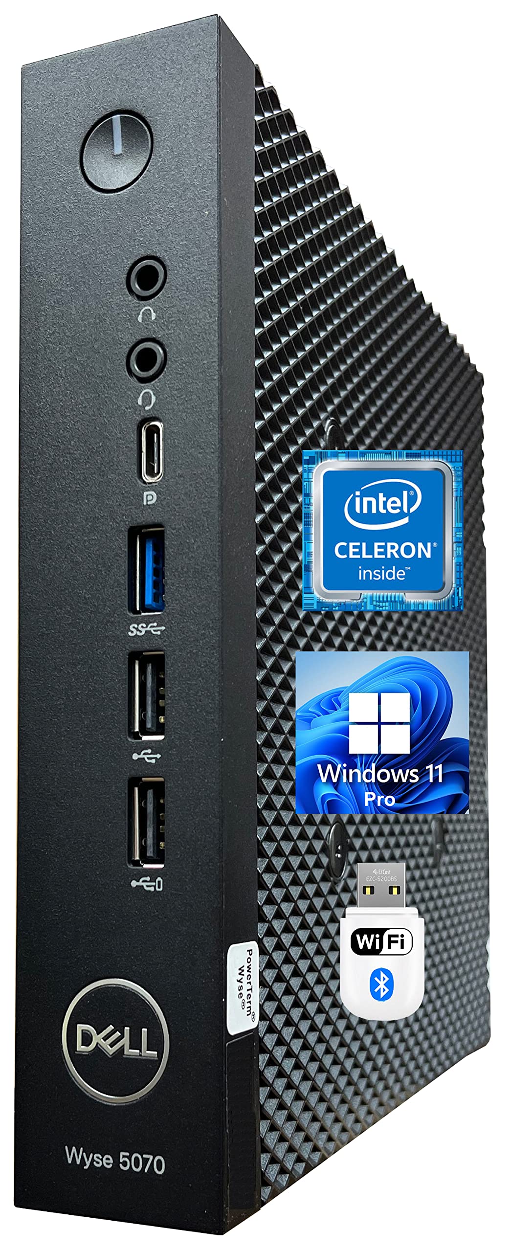 Dell Wyse 5070 Mini Desktop PC, Intel Celeron J4105 4-Core, 16GB RAM, 512GB M.2 SSD, USB C, WiFi BT 