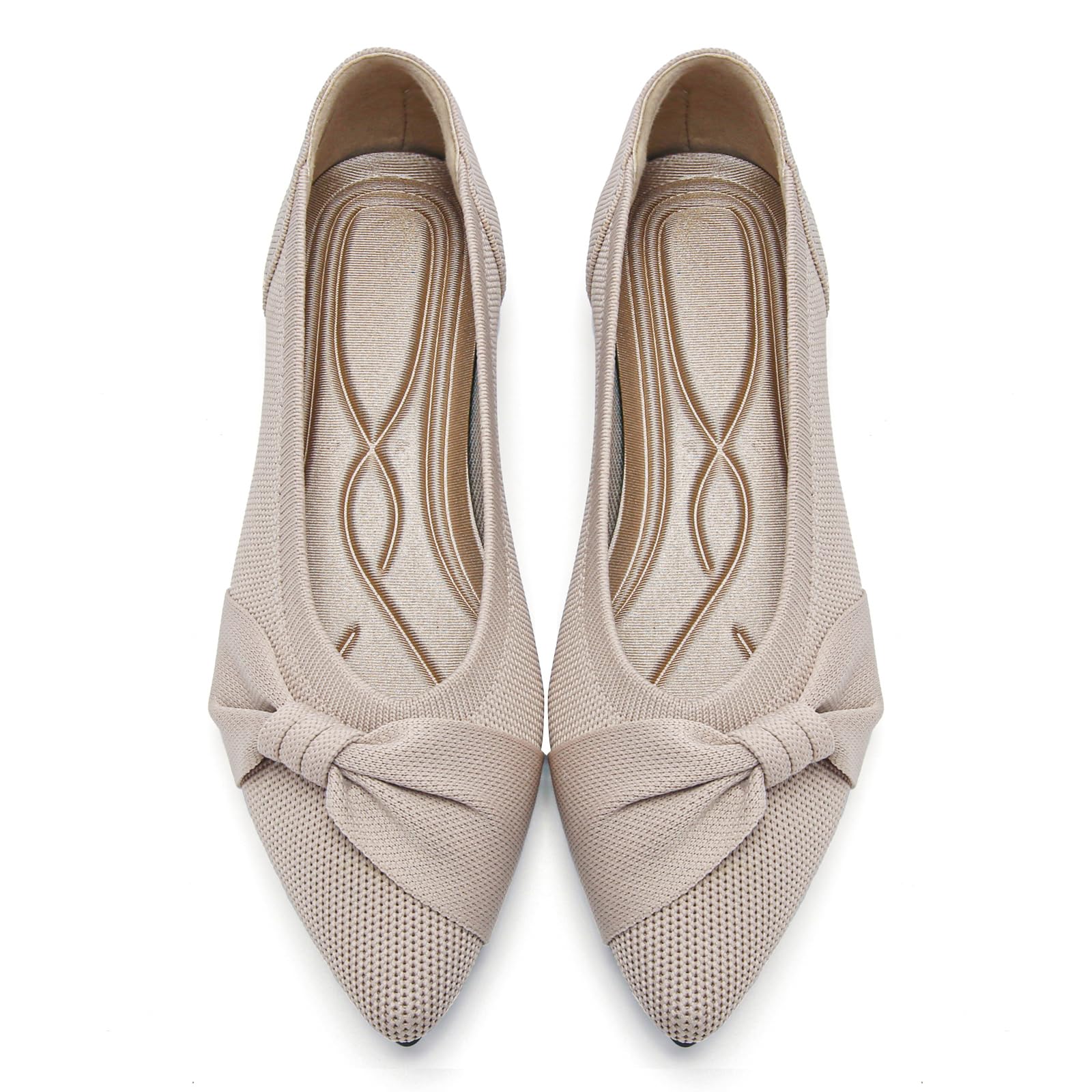 HIULYCENCE Pointed Toe Flats for Women Ballet Flats Comfortable Dressy Knit Lightweight Casual for Work Office Womens Flats