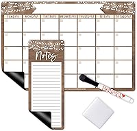 Vista 1 de Hadley Designs Calendario magnético rústico y pizarra de borrado en seco para refrigerador, calendario magnético de pizarra blanca, imán