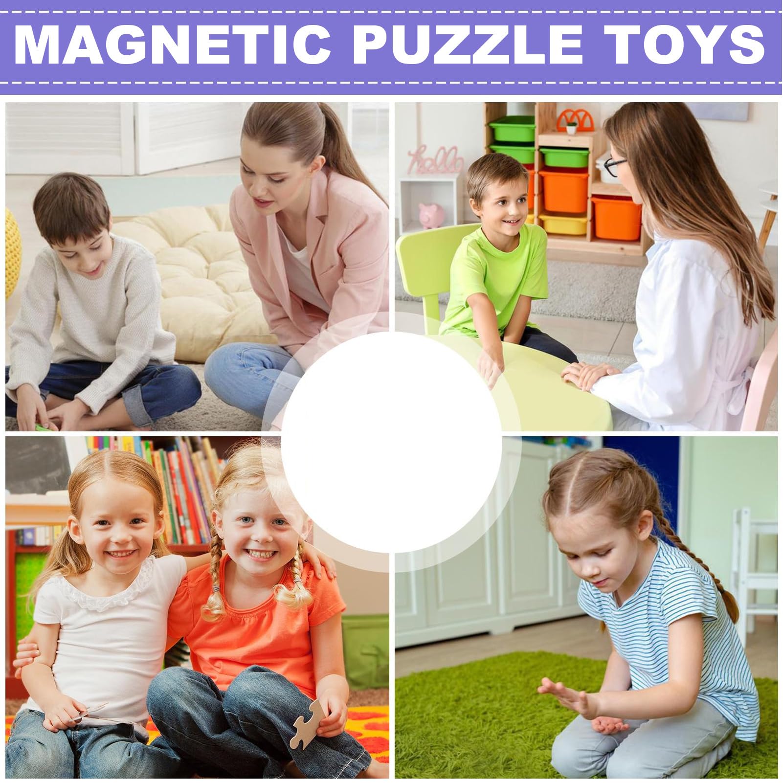 Magnetpuzzlespielzeug, Magnetpuzzle,Sensorische hölzerne Reisebereich Magnetaufkleber Puzzler - Passendes Puzzletafel, Bildungslernspiel für Zuhause, Auto