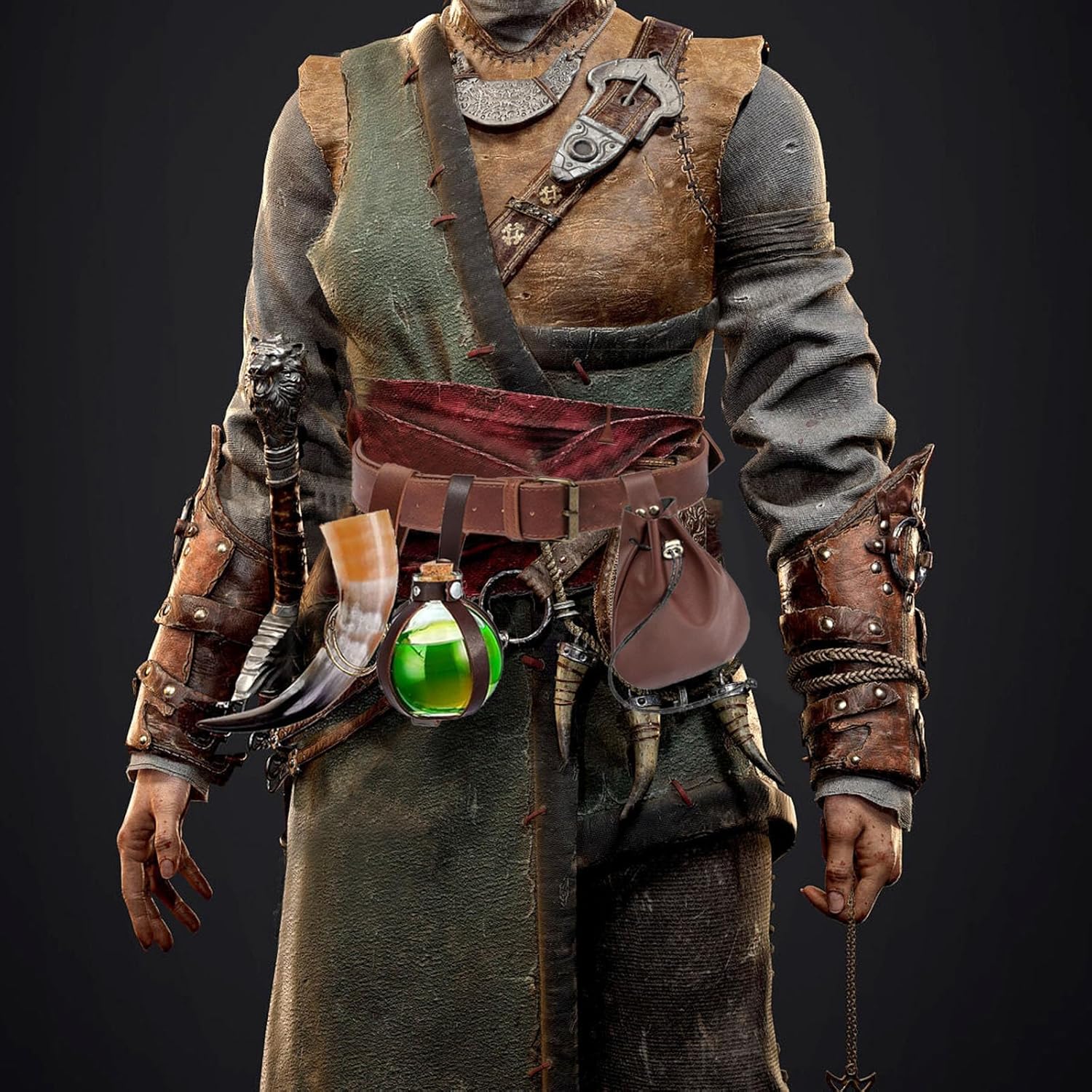 KOTORA Renaissance Costume Accessories Belt Pouch Coin Purse Potion Bottle Strap Holder Belt Set Medieval Festival Halloween - Image 3