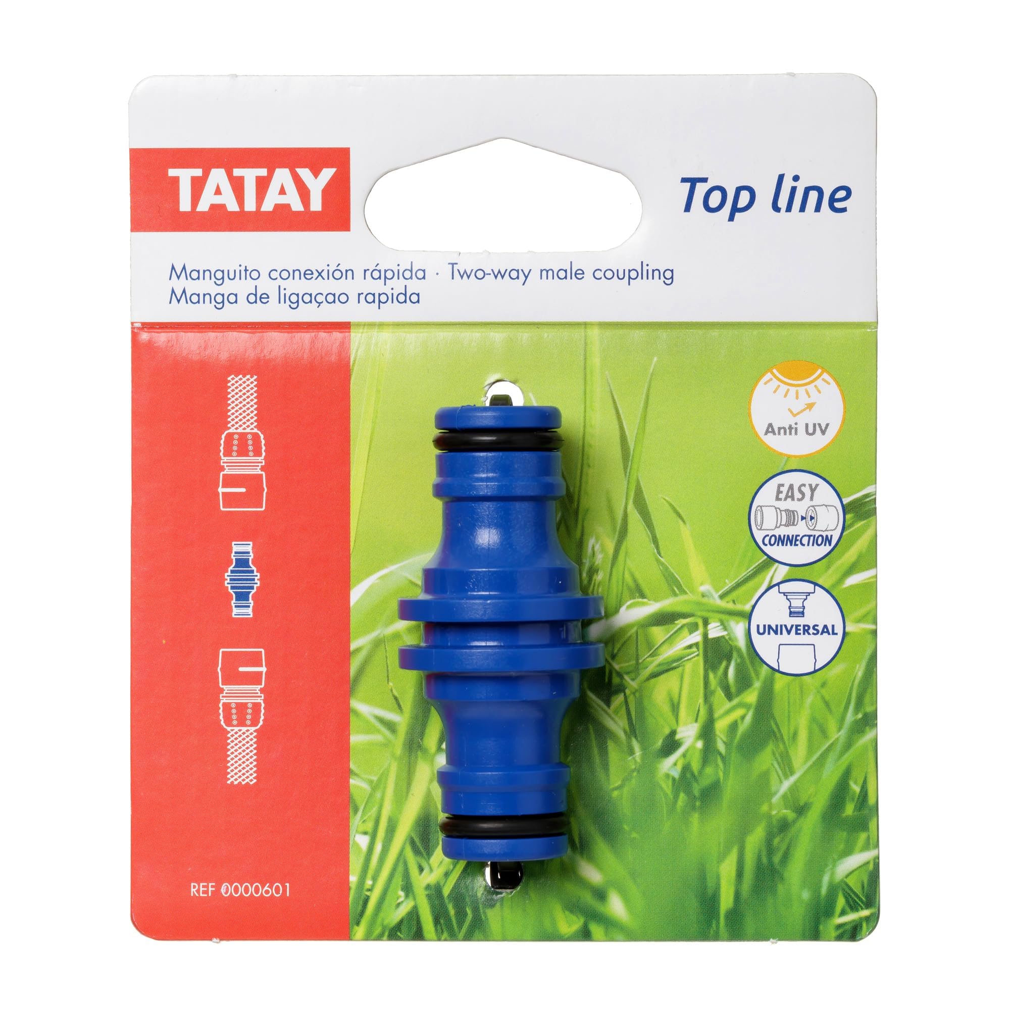 TATAY Top Line Quick Connector for 3/4’ 19mm Hose, Universal Connector to Universal Fitting, Easy Installation, Sun Protection, Blue - Image 4