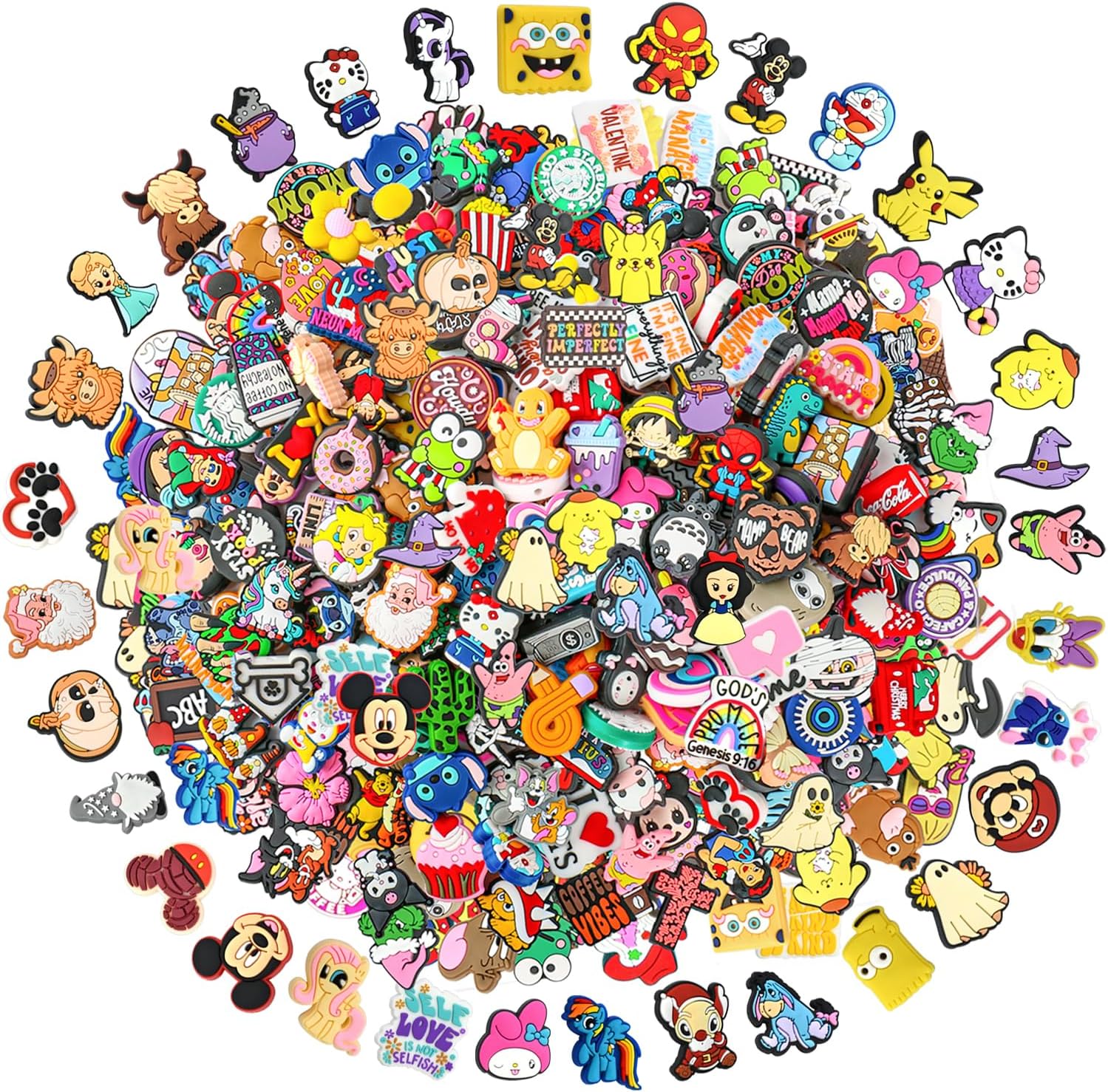 110Pcs Non-Repeat Cartoon Silicone Focal Beads for Pens, Random Focal Beads Bulk for Bead Pens Keychain Jewelry Making, Only Applicable to Adults