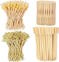Vicuna R 500PCS Bamboo Cocktail Picks Kit: 4 Fancy Styles, 3 Sizes Skewers for Appetizers, Drinks, Charcuterie & Parties