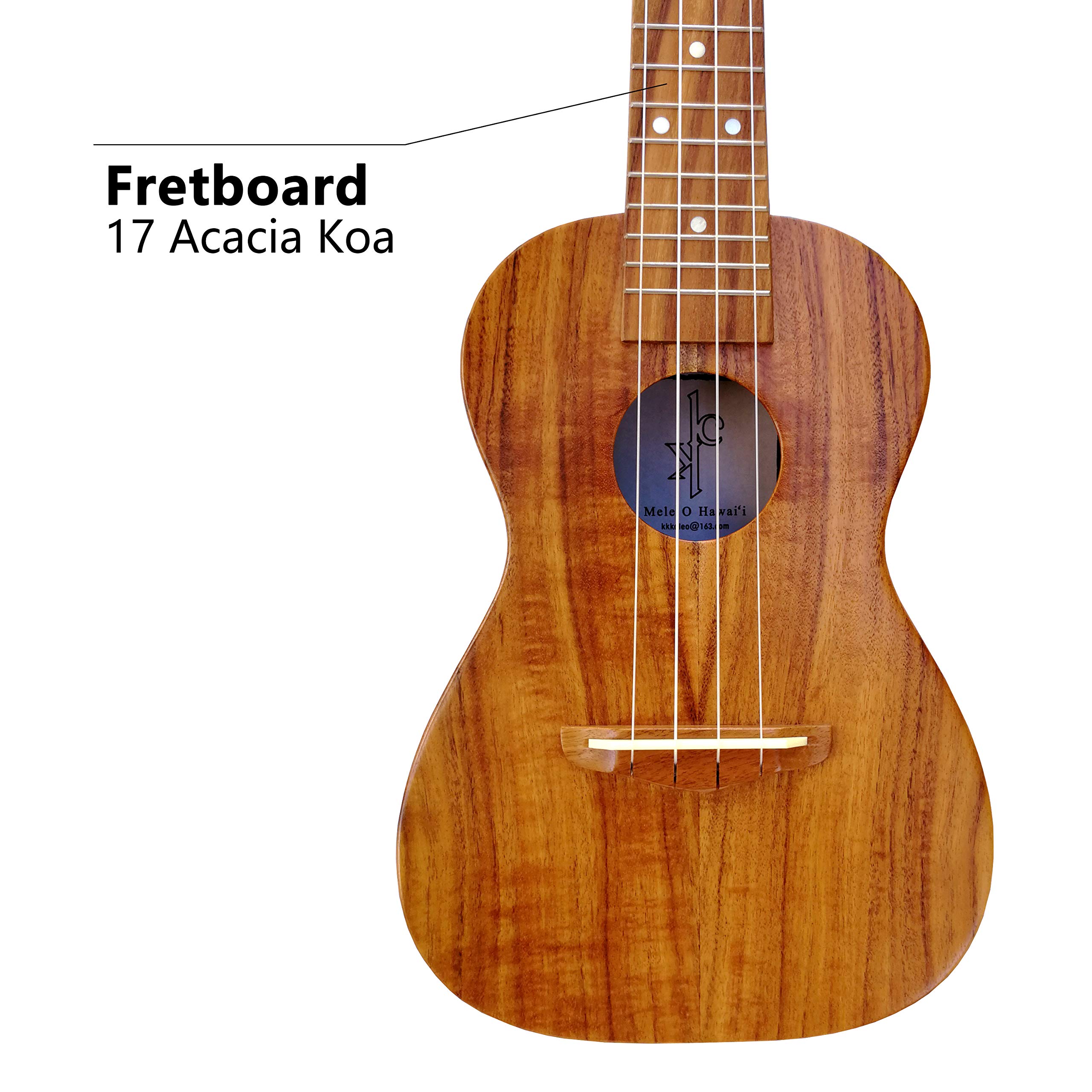 KOA KALEO All Solid Koa Acacia Concert 24inch Traditional Classic Ukulele, Free Gig Bag/Box and Shipping - Image 6
