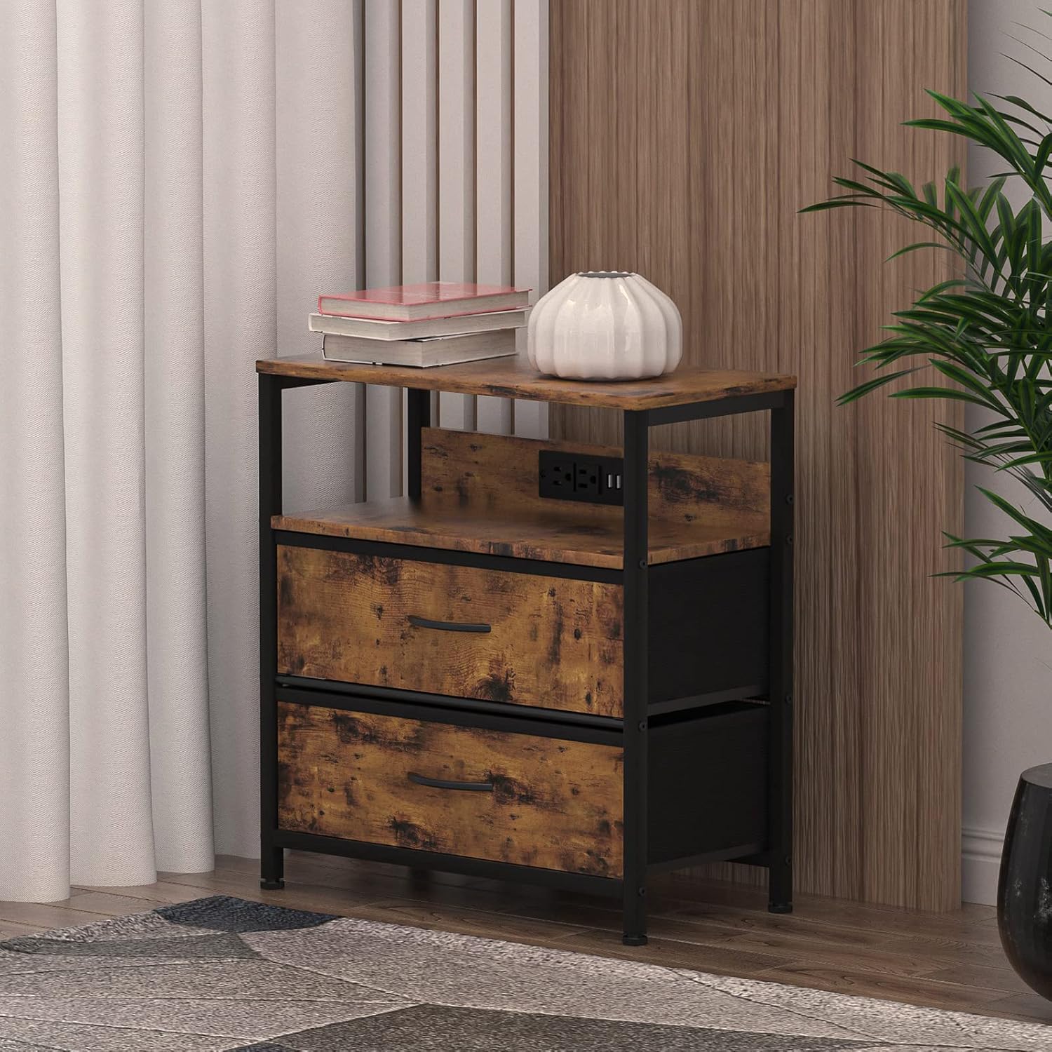 narrow entryway table brown finish