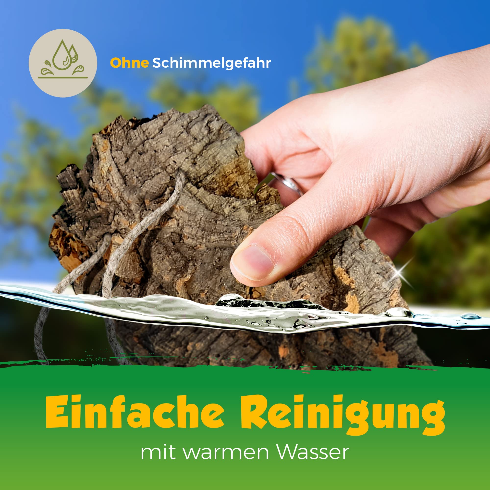 Kork-Schaukel XXL 50x20 cm für Vogel-Volieren. Schaukel aus Naturkork zum Anknabbern & Knuspern. | desinfiziert | Vogel Zubehör & Spielzeug aus Korkrinde (für Wellensittich, Papagei)