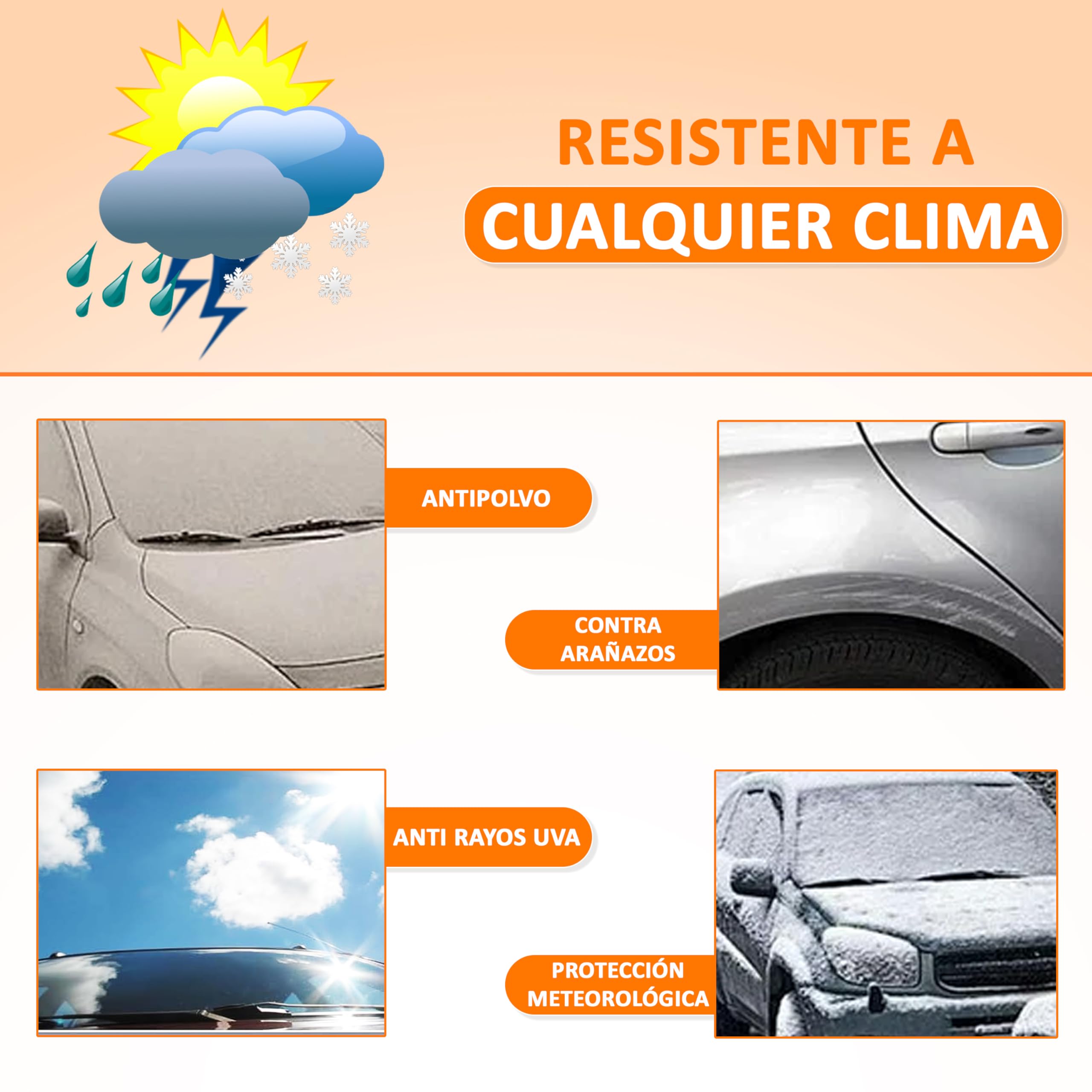 Funda Coche SUV Valida para Todo Tipo de SUV todoterrenos 4x4 Furgonetas monovolumen Familiares Material PEVA Funda Exterior Furgoneta
