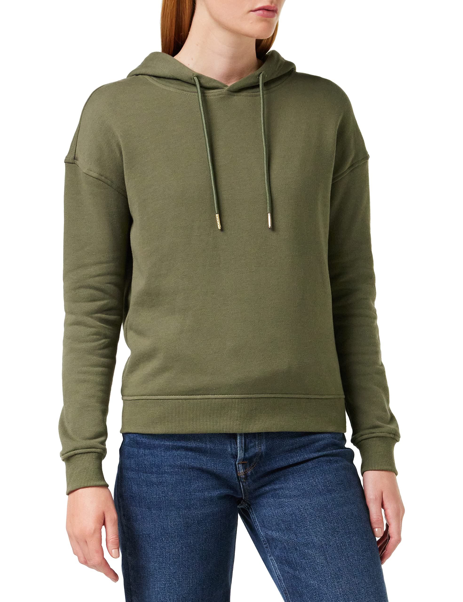 Urban Classics Women's Vert Hoodie Urban Classic Basic Côtelés Medium