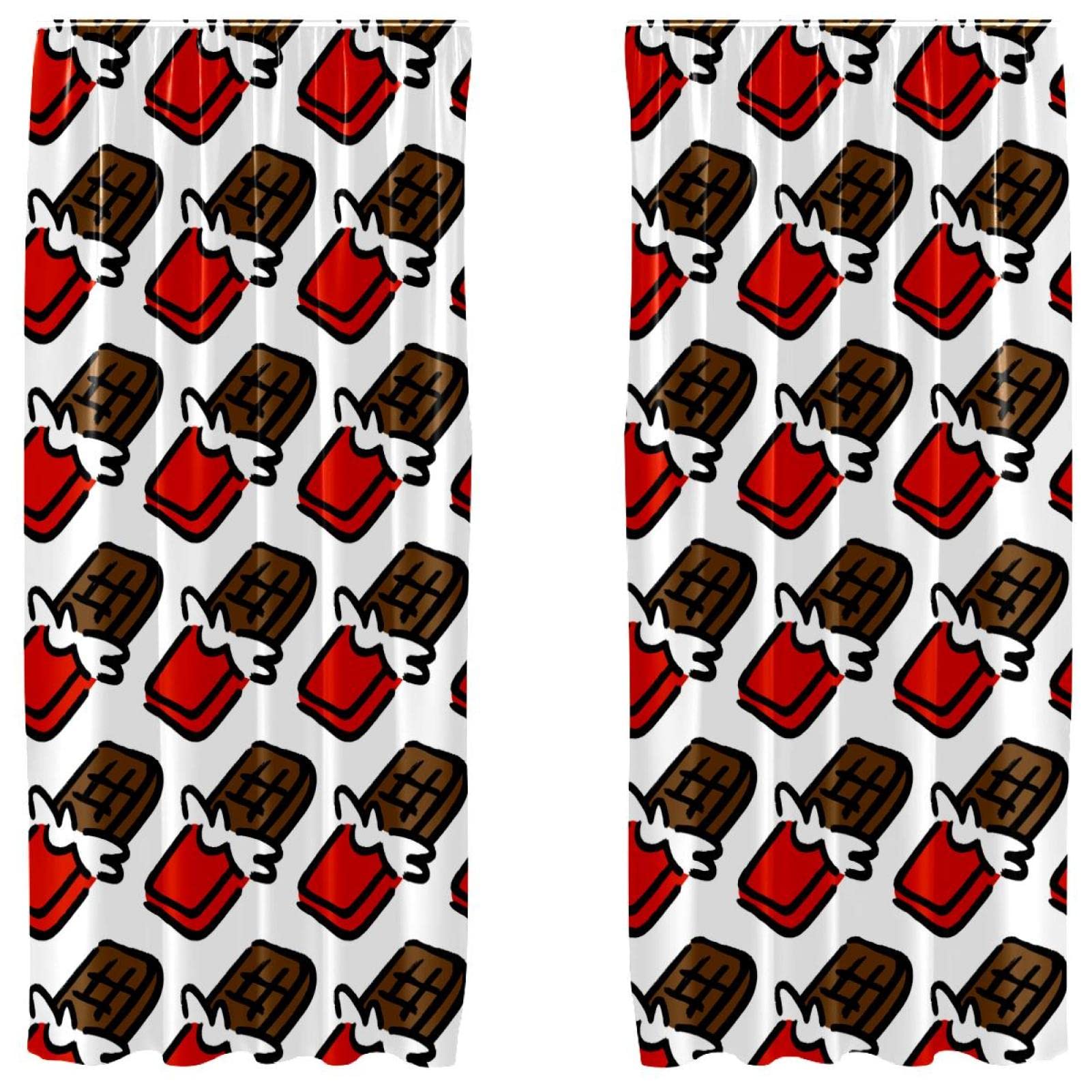 Rideaux légers chocolat 140x213 cm avec passe-tringle pour salon et chambre