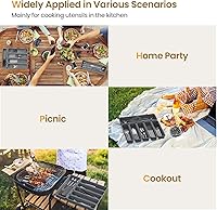 Vista 9 de 6 Pack Silicone Drawer Organizer for Kitchen, DIY Free Combination Silverware Organizer, Utensil Drawer Organizer, Moisture-proof and Heat-resistant