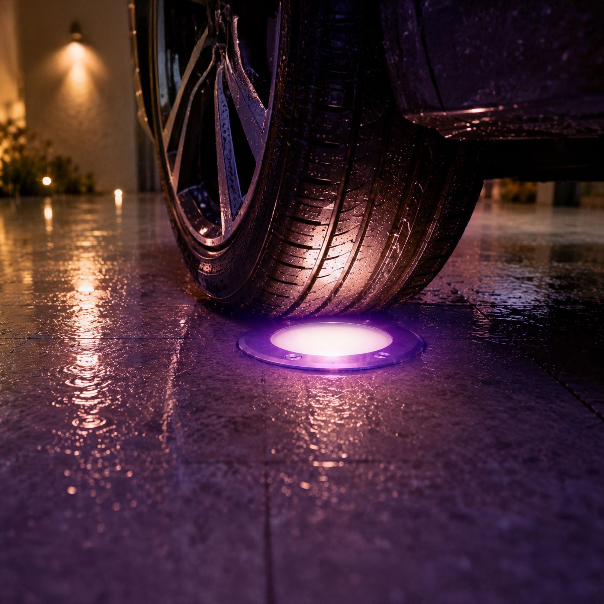 SSC-LUXon 3x MARNE Bodeneinbaustrahler Gartenspot - inkl. LED GU10 WLAN Smart RGB CCT - Außenbeleuchtung rostfrei & befahrbar Steuerbar über App & Sprache